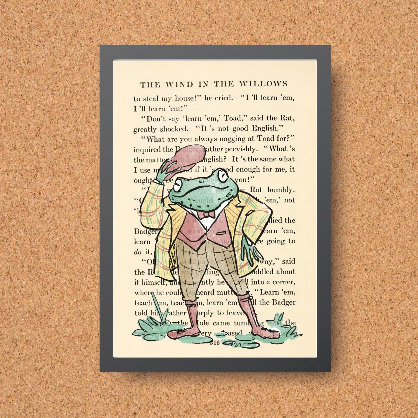 Wind in the Willows Inspired Book Prints, Choice of Characters, Literary A4 Poster, Book Wall Art