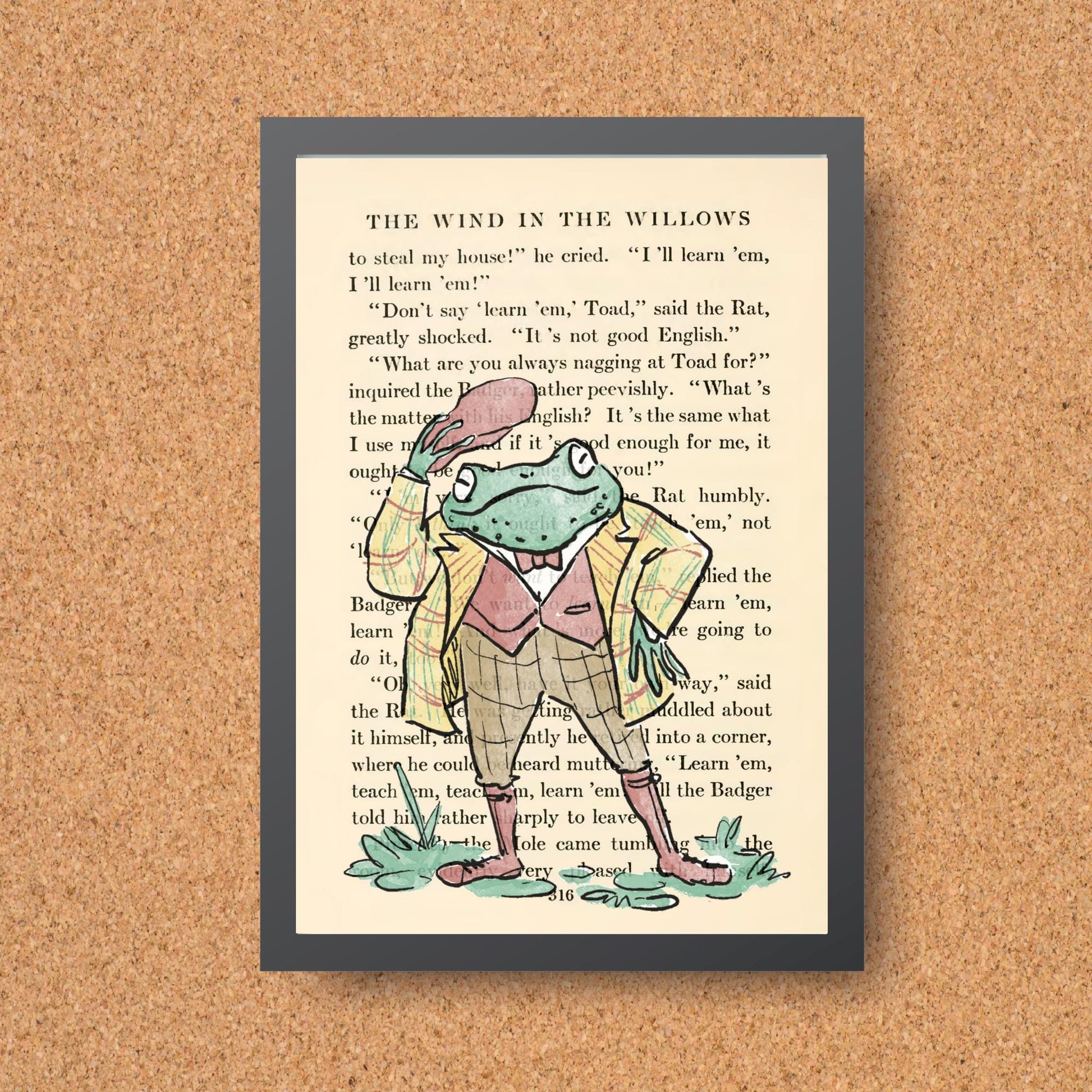 Wind in the Willows Inspired Book Prints, Choice of Characters, Literary A4 Poster, Book Wall Art