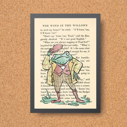 Wind in the Willows Inspired Book Prints, Choice of Characters, Literary A4 Poster, Book Wall Art