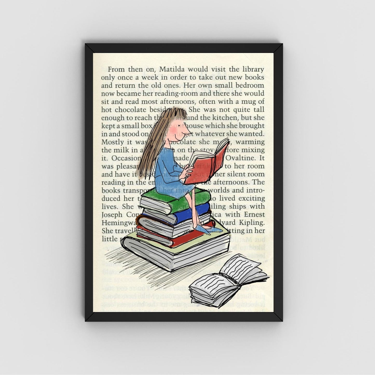 Matilda Inspired A4 Print, High Quality Wall Art, Book Art, Roald Dahl Nursery Decor