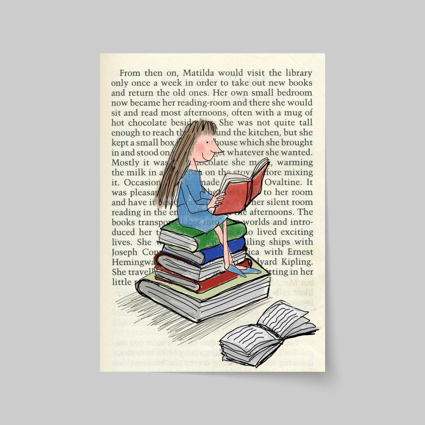 Matilda Inspired A4 Print, High Quality Wall Art, Book Art, Roald Dahl Nursery Decor