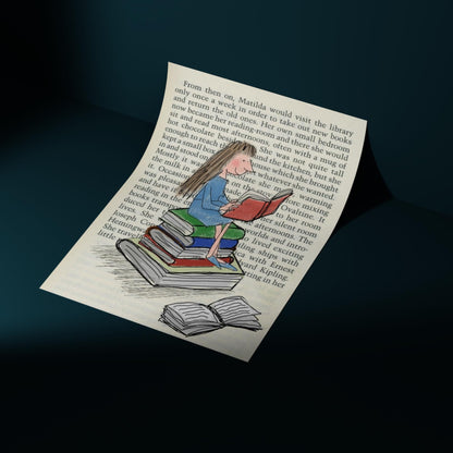 Matilda Inspired A4 Print, High Quality Wall Art, Book Art, Roald Dahl Nursery Decor
