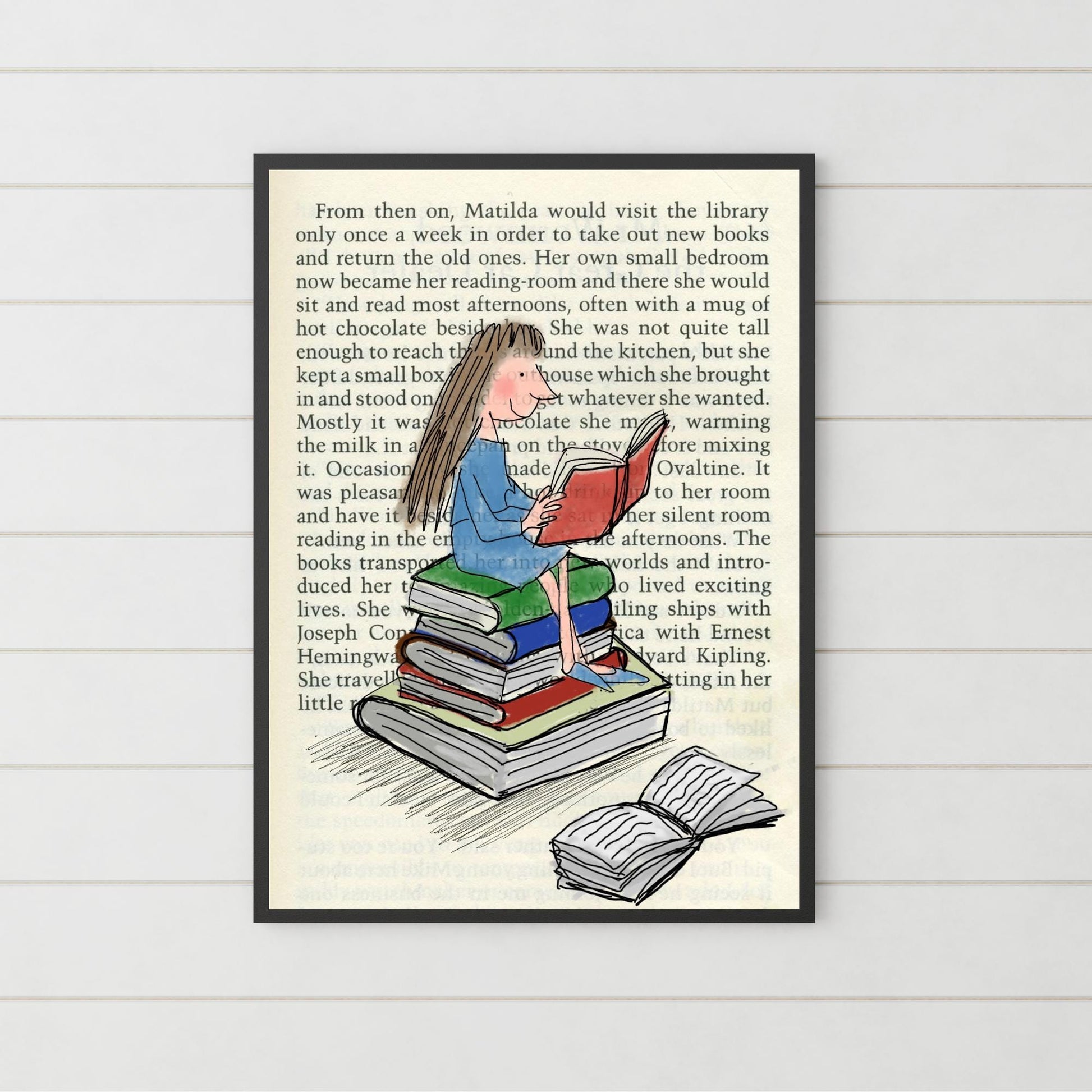 Matilda Inspired A4 Print, High Quality Wall Art, Book Art, Roald Dahl Nursery Decor