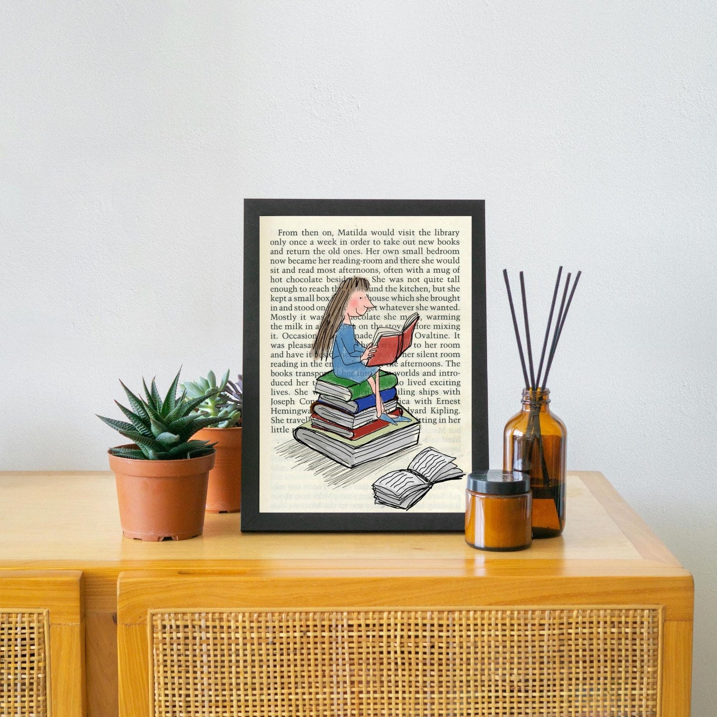 Matilda Inspired A4 Print, High Quality Wall Art, Book Art, Roald Dahl Nursery Decor
