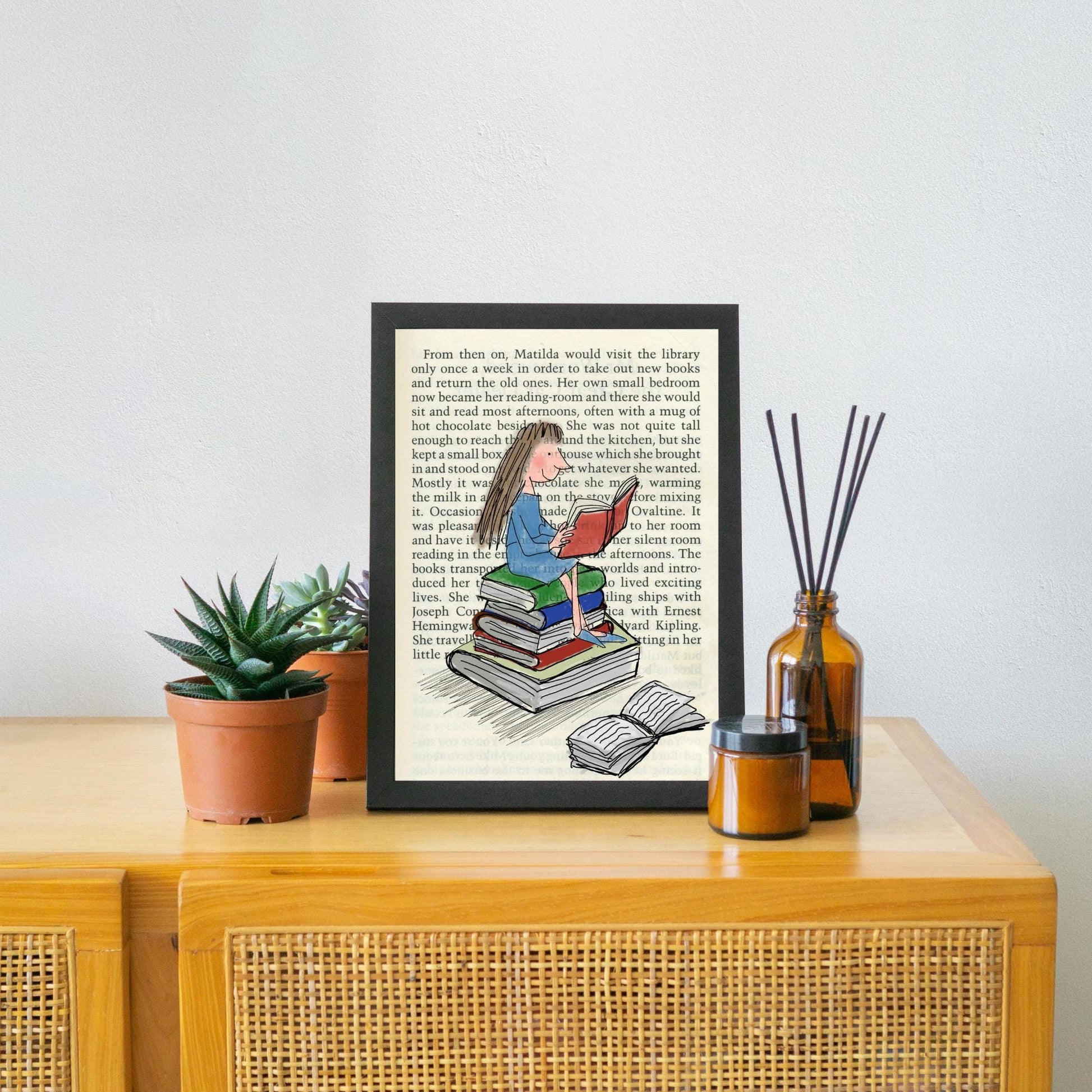 Matilda Inspired A4 Print, High Quality Wall Art, Book Art, Roald Dahl Nursery Decor