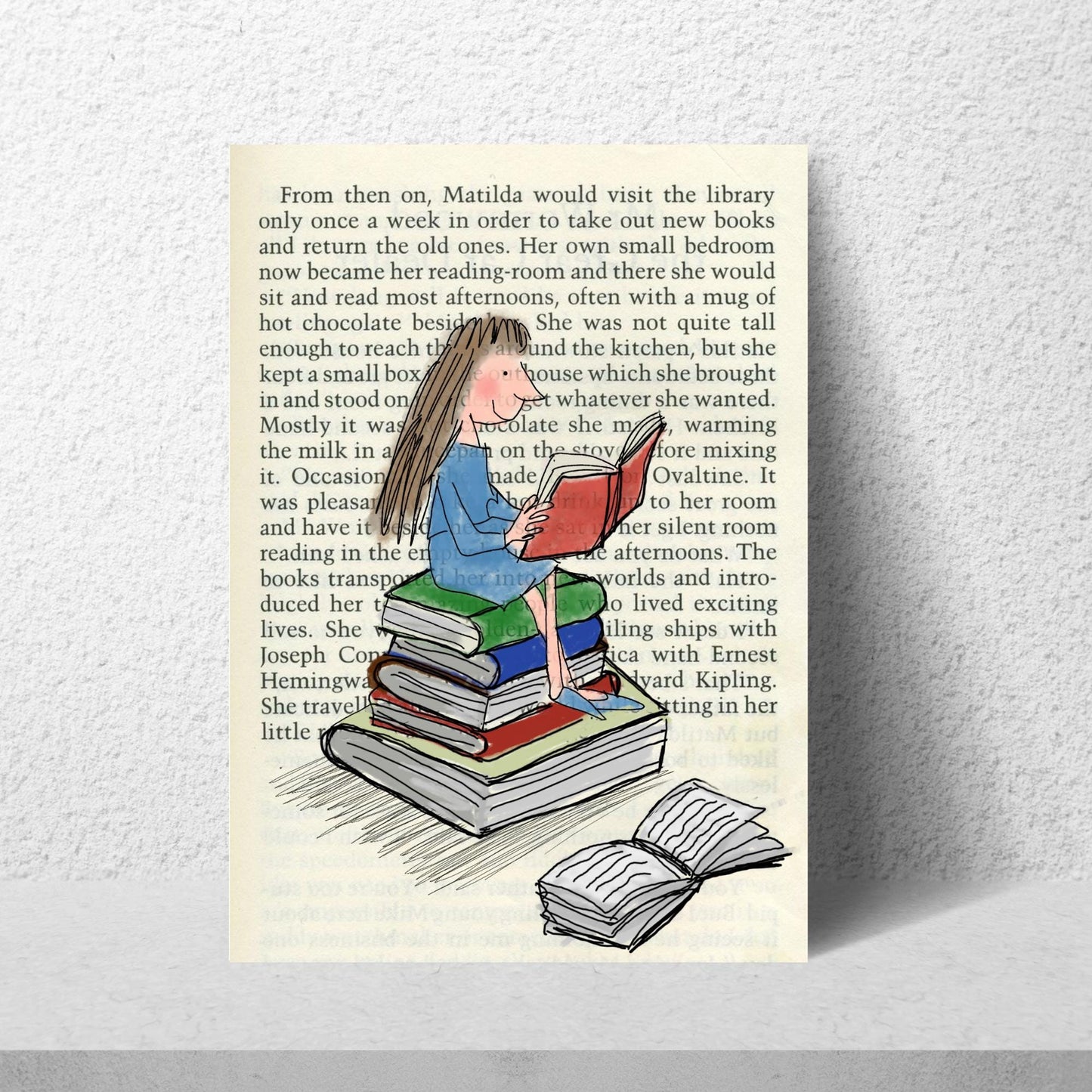 Matilda Inspired A4 Print, High Quality Wall Art, Book Art, Roald Dahl Nursery Decor