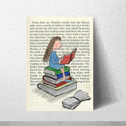 Matilda Inspired A4 Print, High Quality Wall Art, Book Art, Roald Dahl Nursery Decor