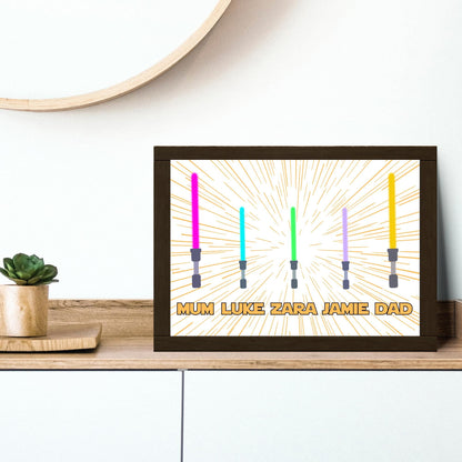Personalised Star Wars Inspired Family Name Wall Art, Simple Design