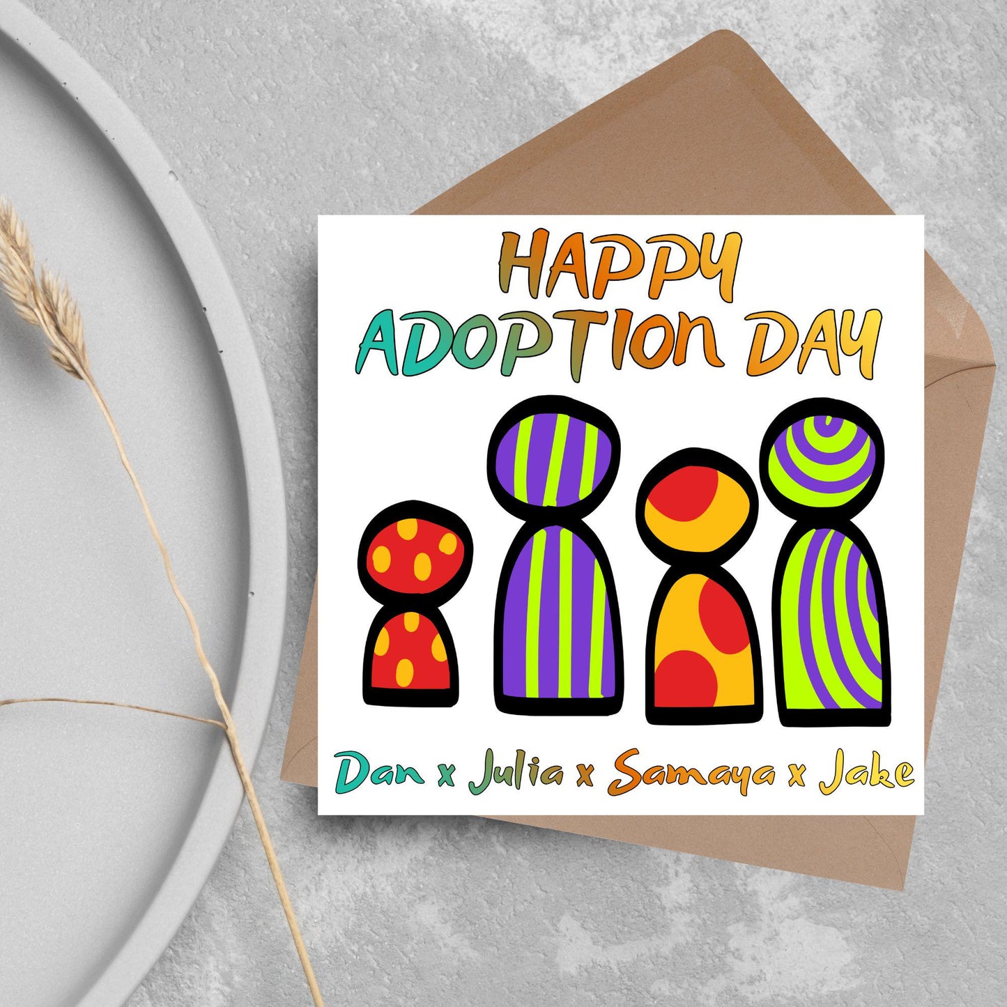 Personalised Congratulations on your Adoption Card, Adopted Child Card, New Family Greetings Card