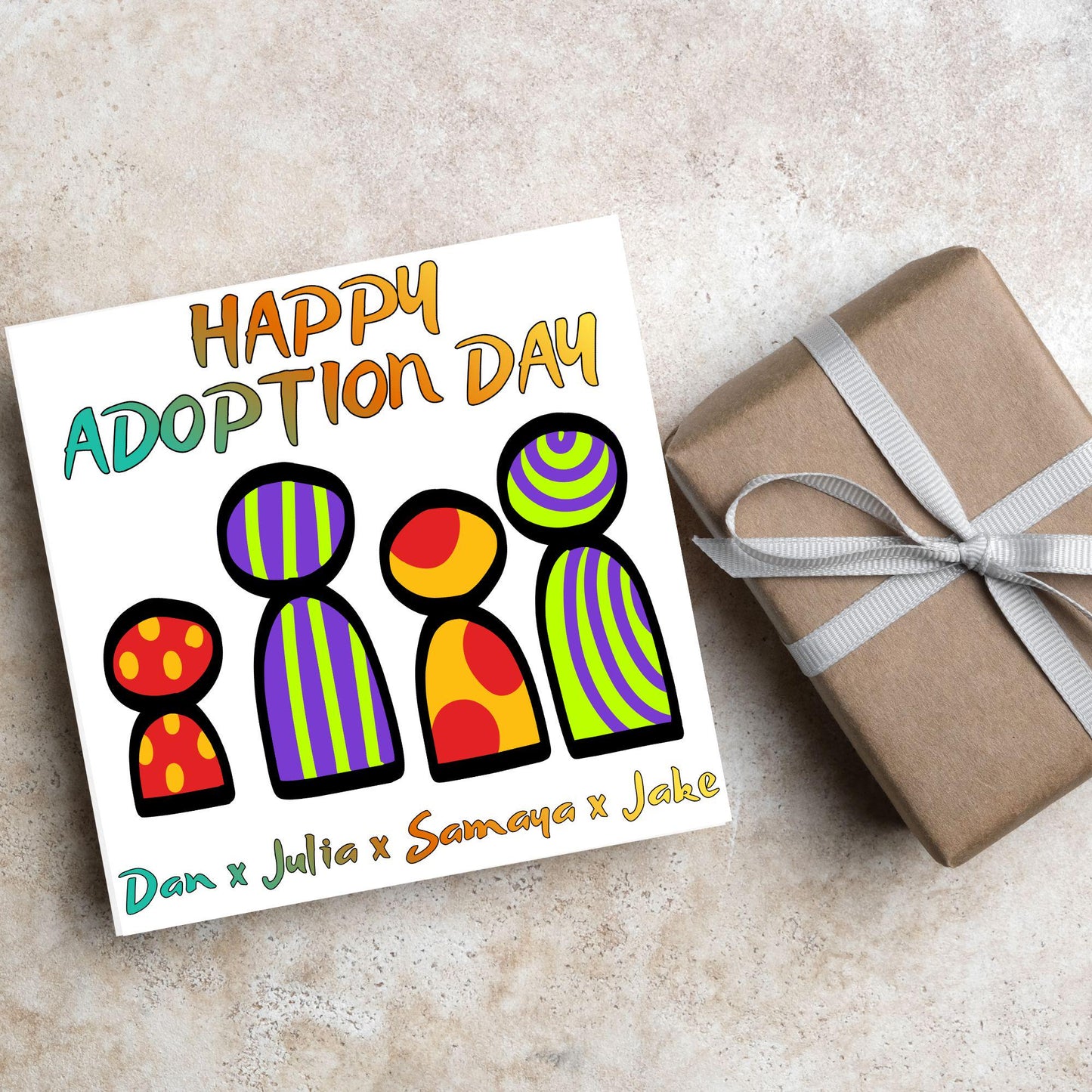 Personalised Congratulations on your Adoption Card, Adopted Child Card, New Family Greetings Card