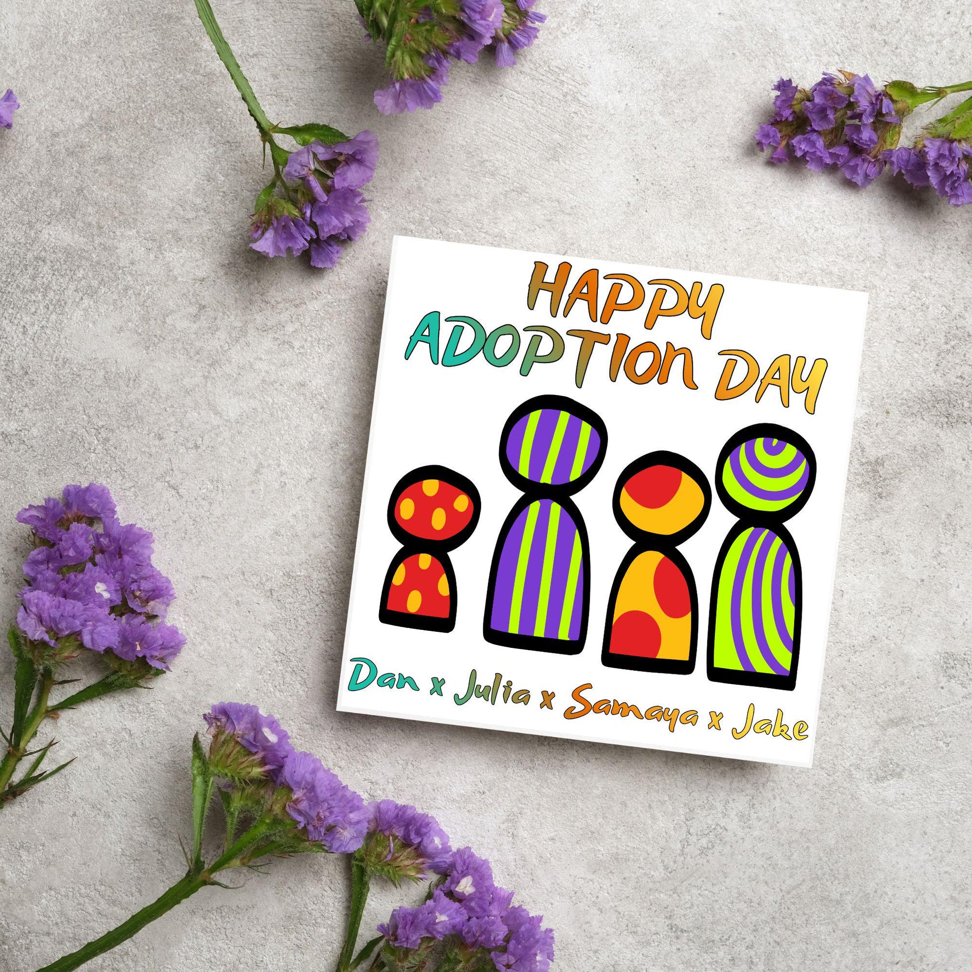 Personalised Congratulations on your Adoption Card, Adopted Child Card, New Family Greetings Card