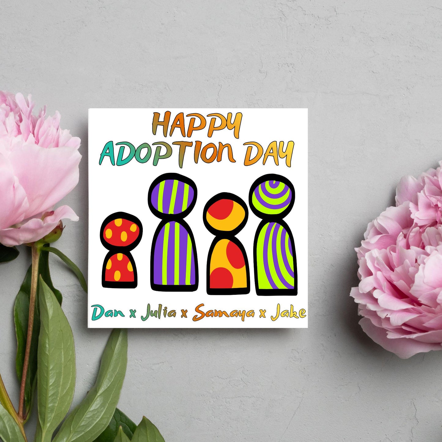 Personalised Congratulations on your Adoption Card, Adopted Child Card, New Family Greetings Card