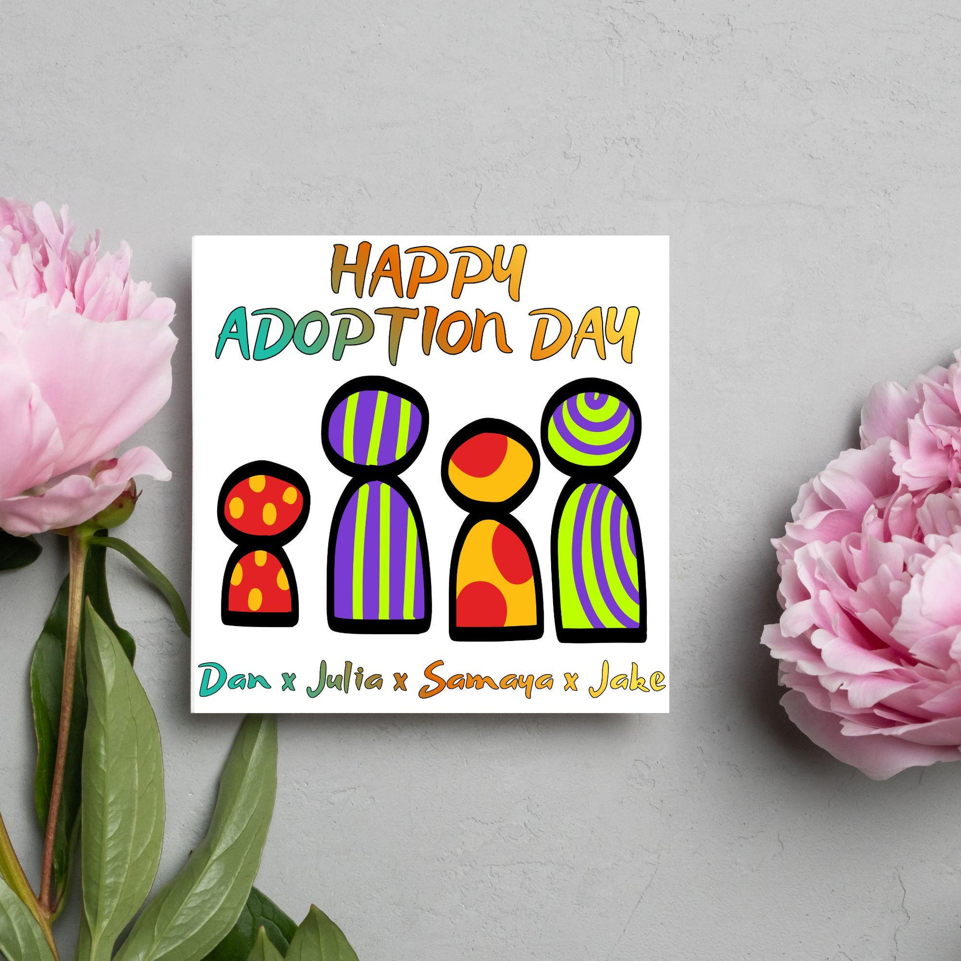 Personalised Congratulations on your Adoption Card, Adopted Child Card, New Family Greetings Card