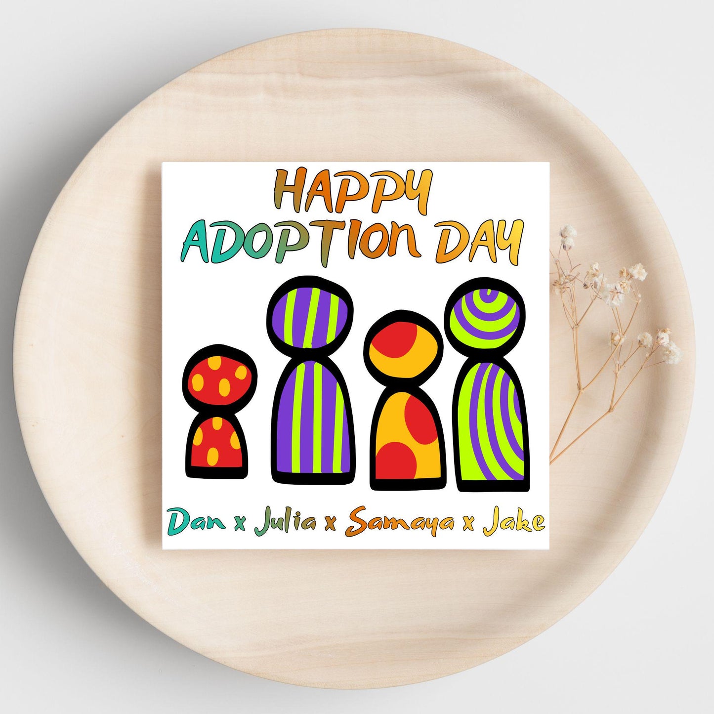 Personalised Congratulations on your Adoption Card, Adopted Child Card, New Family Greetings Card