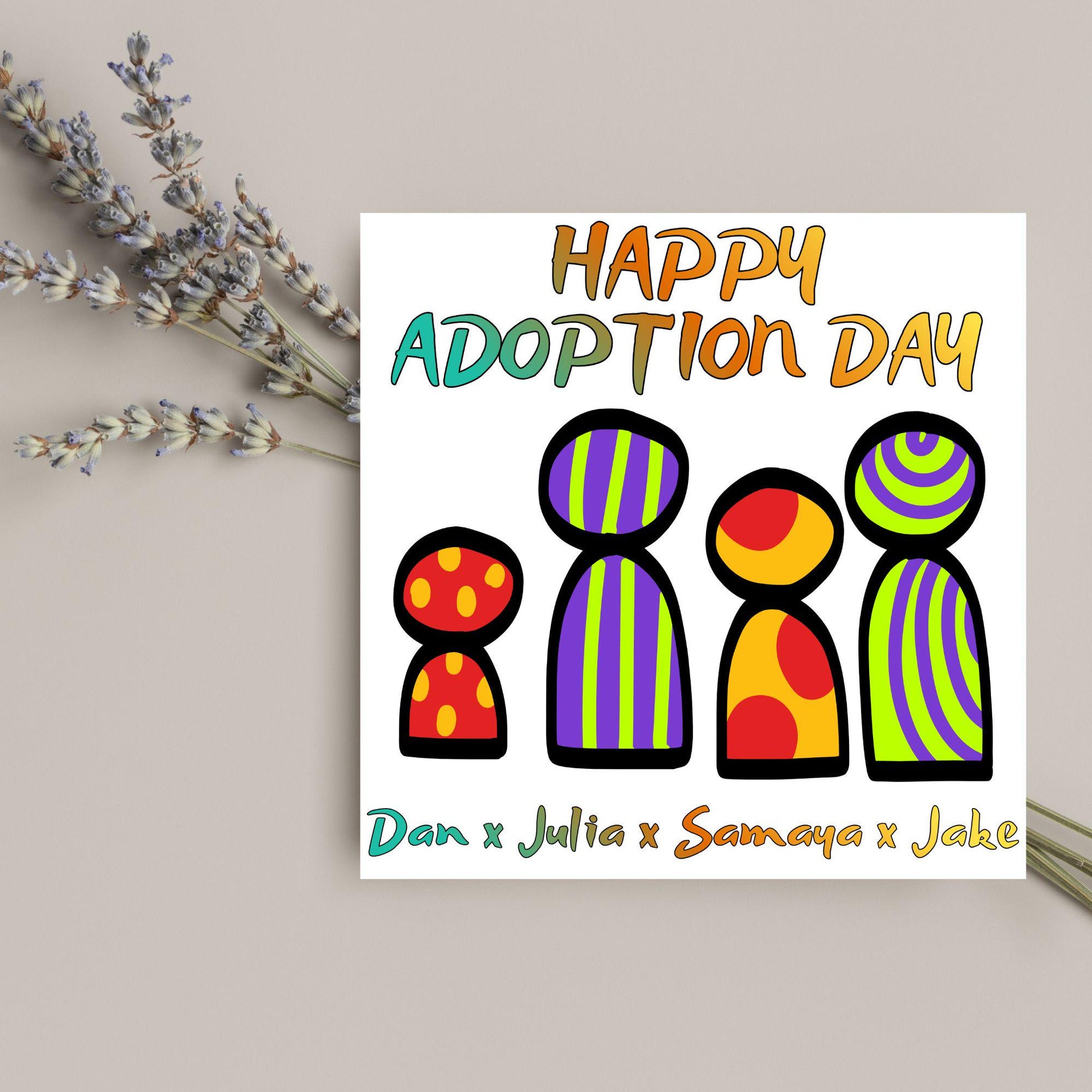 Personalised Congratulations on your Adoption Card, Adopted Child Card, New Family Greetings Card