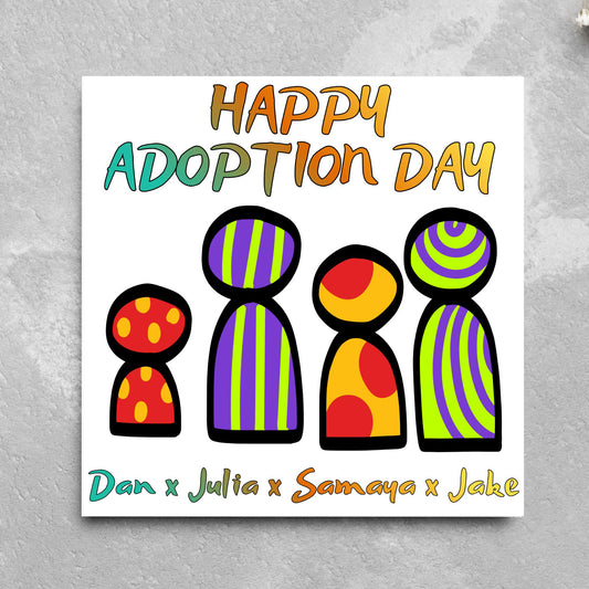 Personalised Congratulations on your Adoption Card, Adopted Child Card, New Family Greetings Card