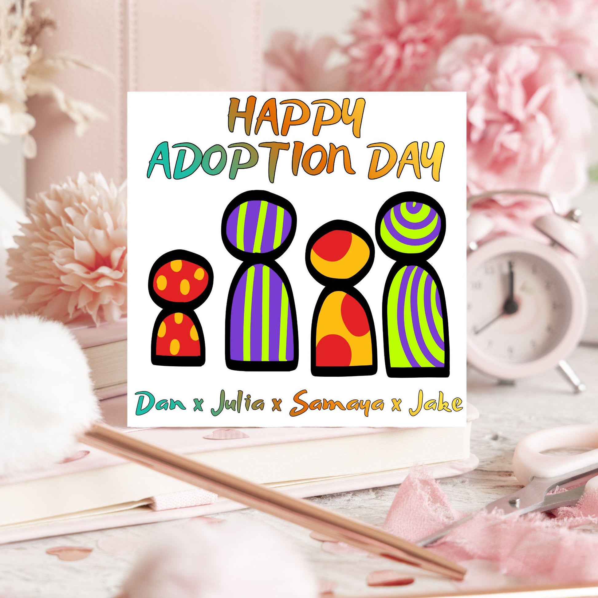 Personalised Congratulations on your Adoption Card, Adopted Child Card, New Family Greetings Card