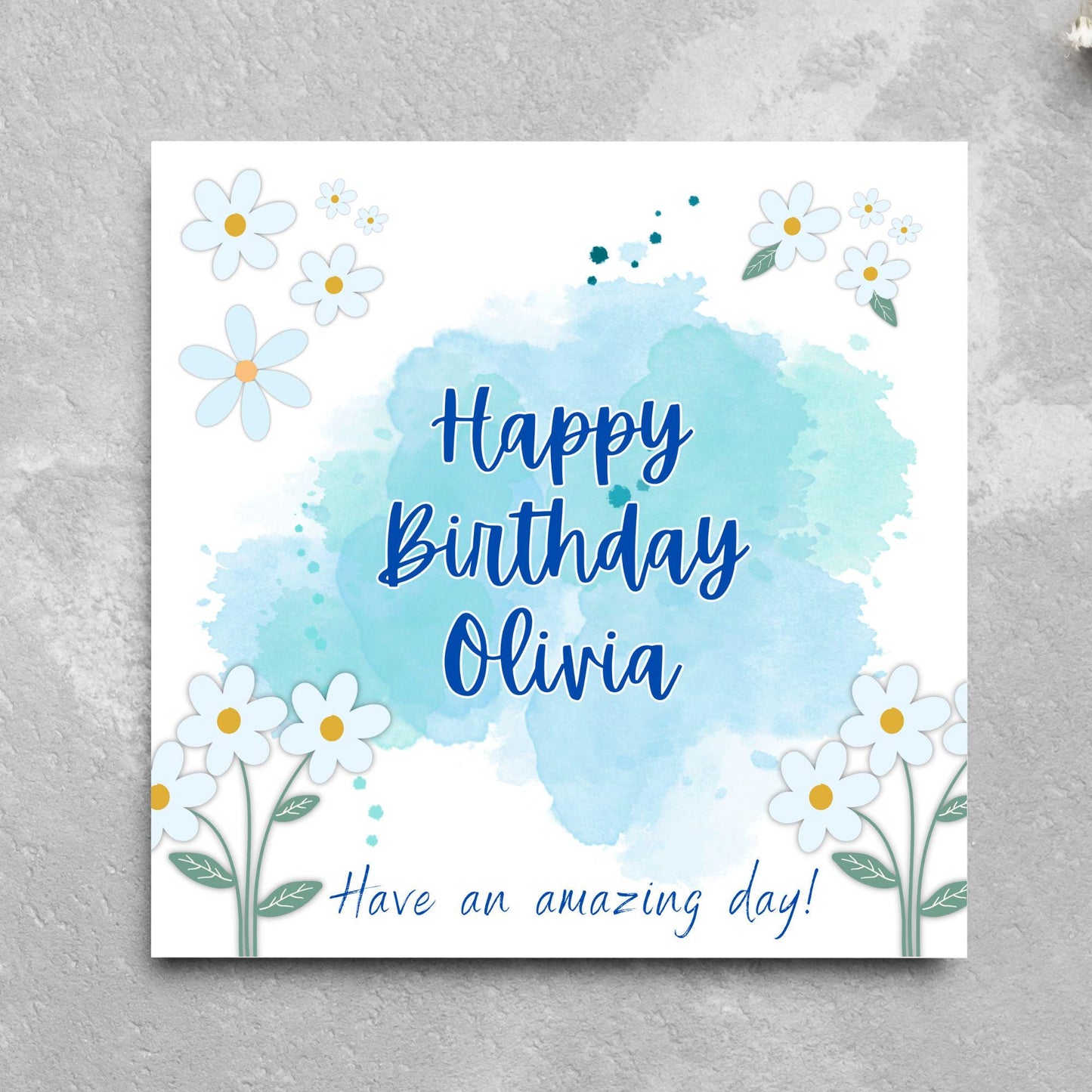 Personalised Birthday Card, Card for Sister, Girly Card, Choice of Colours, Card for Friend, Name Card, Happy Birthday