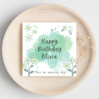 Personalised Birthday Card, Card for Sister, Girly Card, Choice of Colours, Card for Friend, Name Card, Happy Birthday