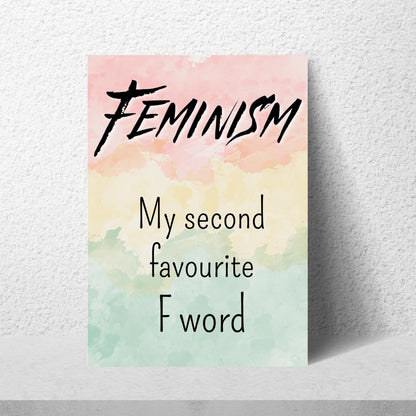Feminist Poster, Quirky Wall Art, Choice of colours, Feminism Art, Rude A4 Poster, Women's Rights, F Word Poster Print