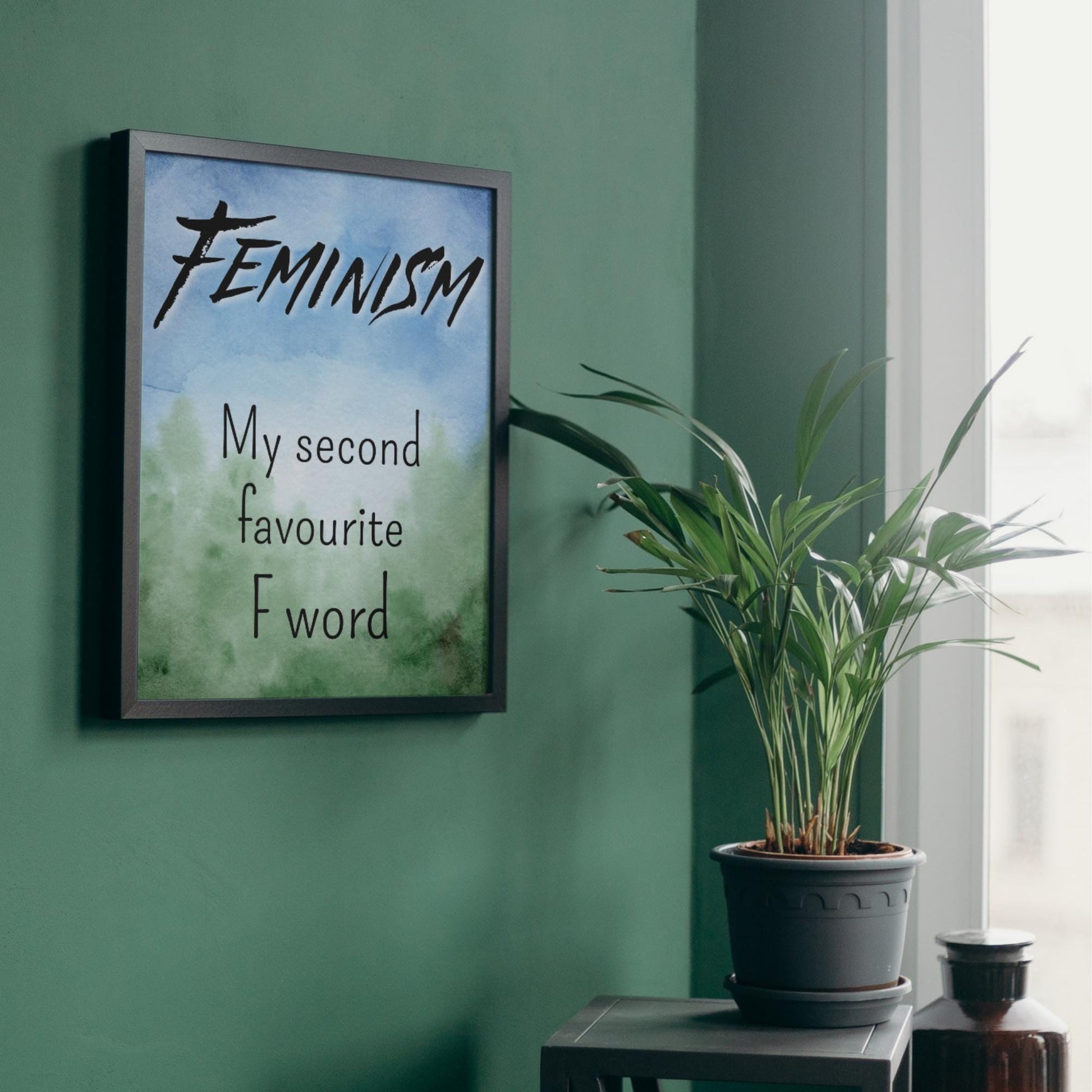 Feminist Poster, Quirky Wall Art, Choice of colours, Feminism Art, Rude A4 Poster, Women's Rights, F Word Poster Print