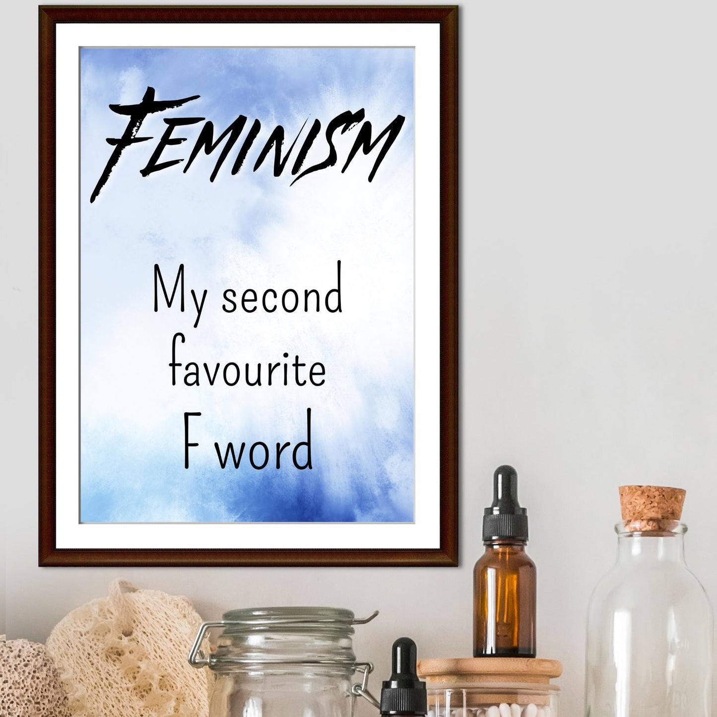 Feminist Poster, Quirky Wall Art, Choice of colours, Feminism Art, Rude A4 Poster, Women's Rights, F Word Poster Print