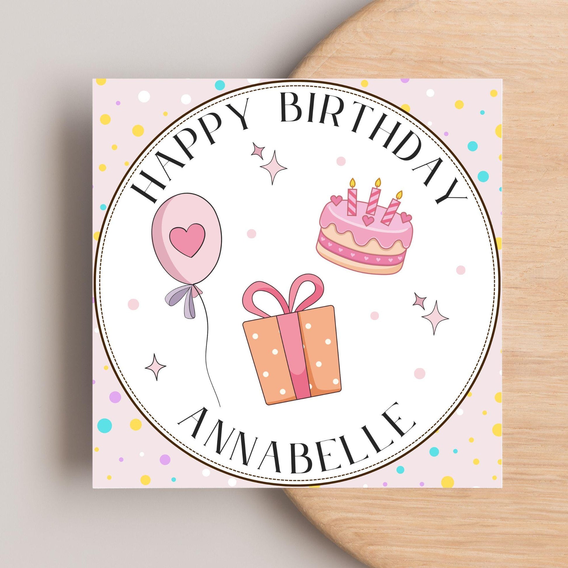 Personalised Birthday Card, Sister, Friend, Name, Choice of Colours
