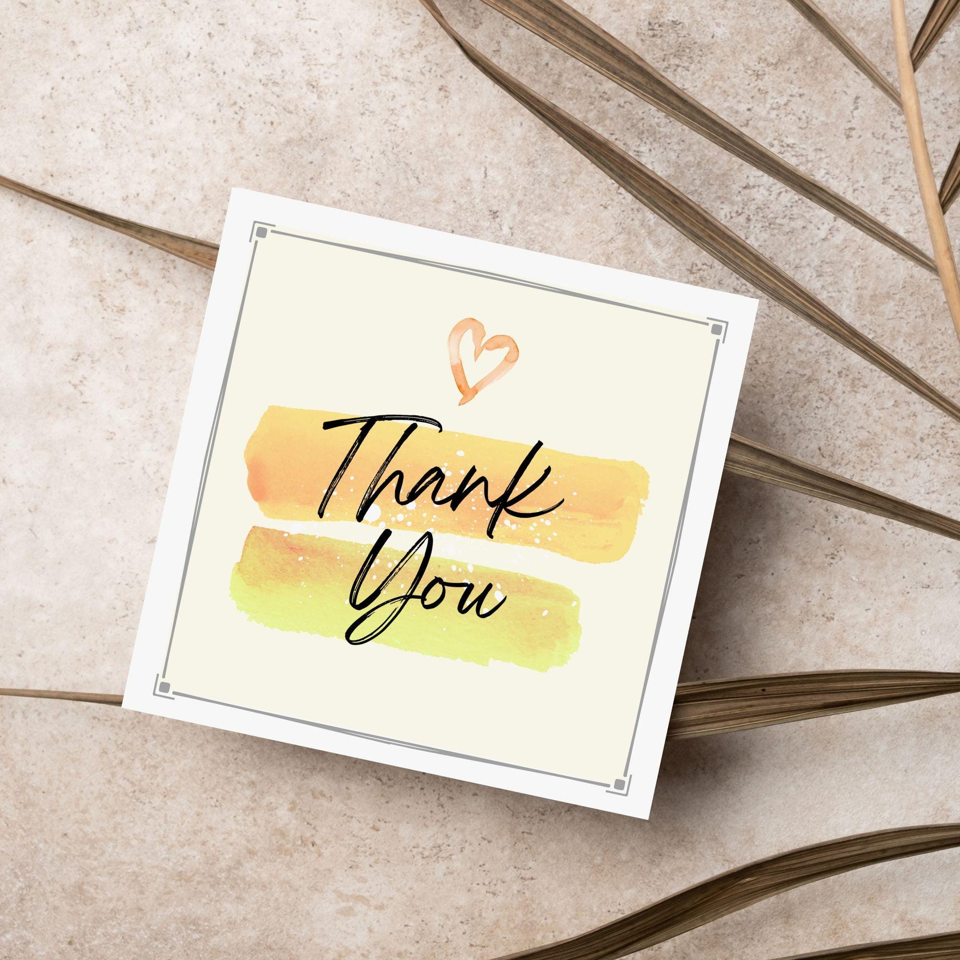 Thank You Card, Multiple Colour Options, Thanks card for Friend, Gratititude, Watercolour Design