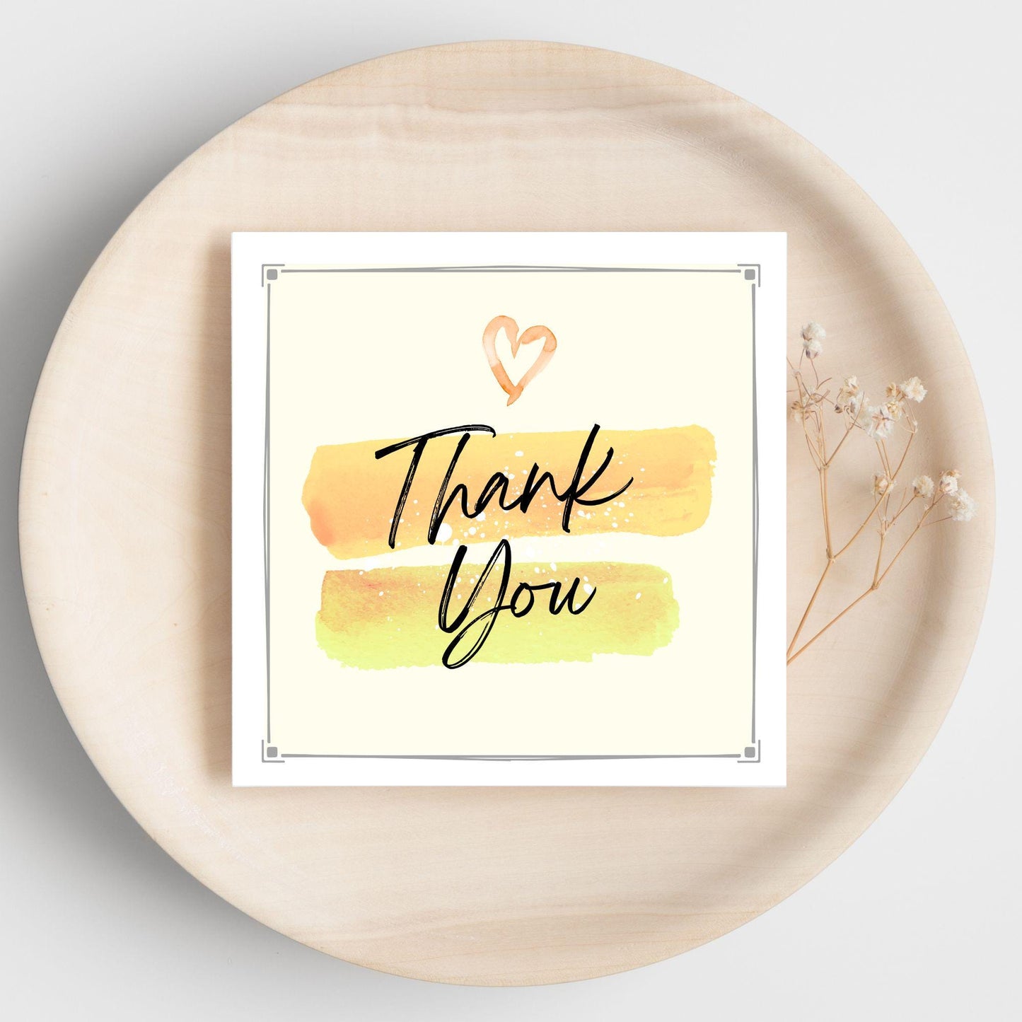 Thank You Card, Multiple Colour Options, Thanks card for Friend, Gratititude, Watercolour Design