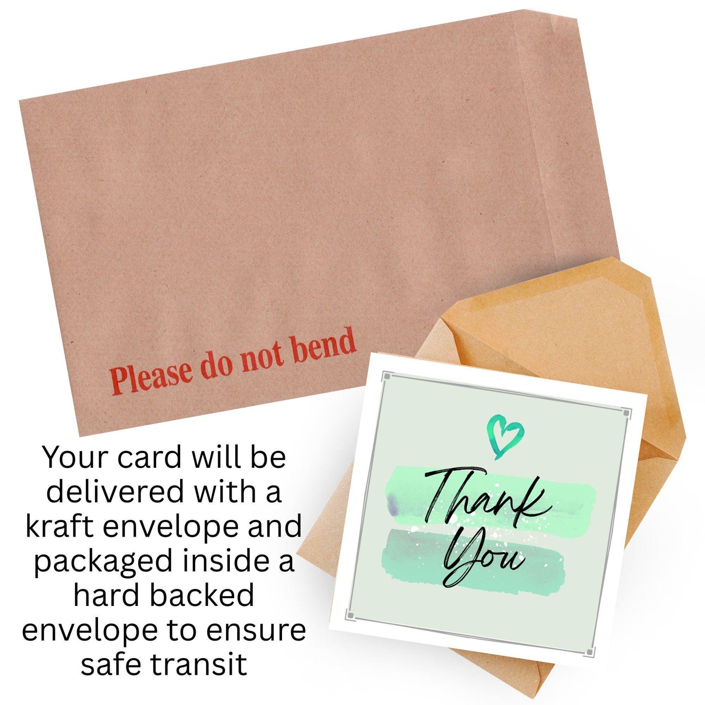 Thank You Card, Multiple Colour Options, Thanks card for Friend, Gratititude, Watercolour Design
