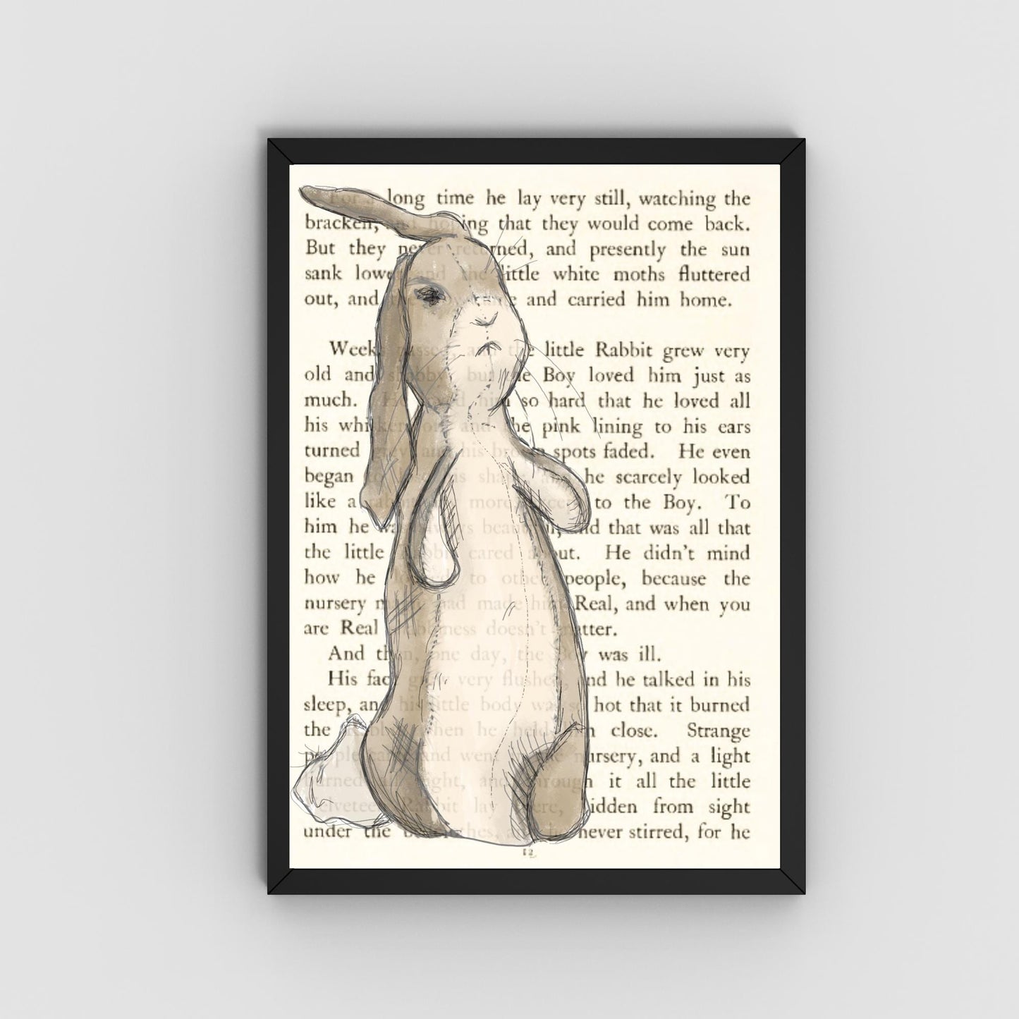 The Velveteen Rabbit Inspired A4 Print, Book Art, Nursery Wall Decor, Literature Poster