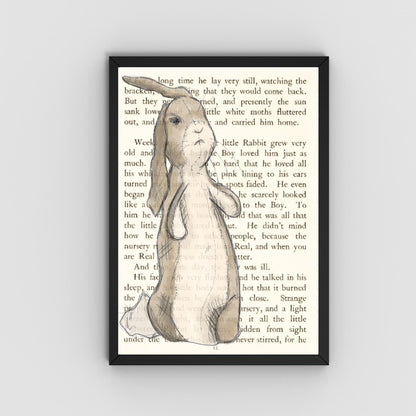 The Velveteen Rabbit Inspired A4 Print, Book Art, Nursery Wall Decor, Literature Poster