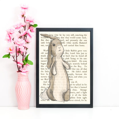 The Velveteen Rabbit Inspired A4 Print, Book Art, Nursery Wall Decor, Literature Poster