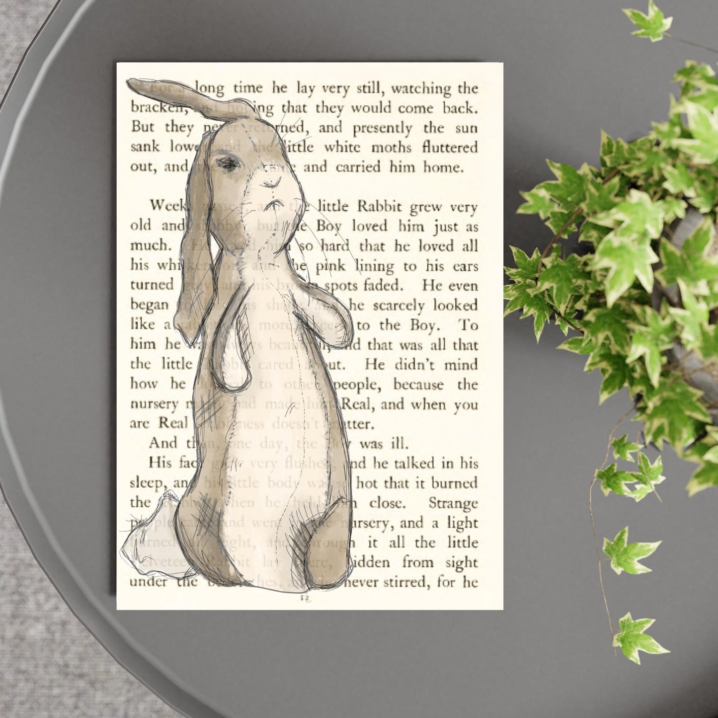 The Velveteen Rabbit Inspired A4 Print, Book Art, Nursery Wall Decor, Literature Poster
