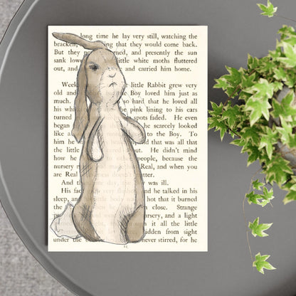The Velveteen Rabbit Inspired A4 Print, Book Art, Nursery Wall Decor, Literature Poster