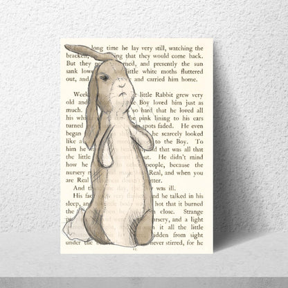 The Velveteen Rabbit Inspired A4 Print, Book Art, Nursery Wall Decor, Literature Poster