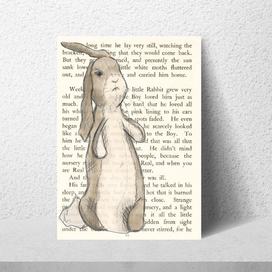 The Velveteen Rabbit Inspired A4 Print, Book Art, Nursery Wall Decor, Literature Poster
