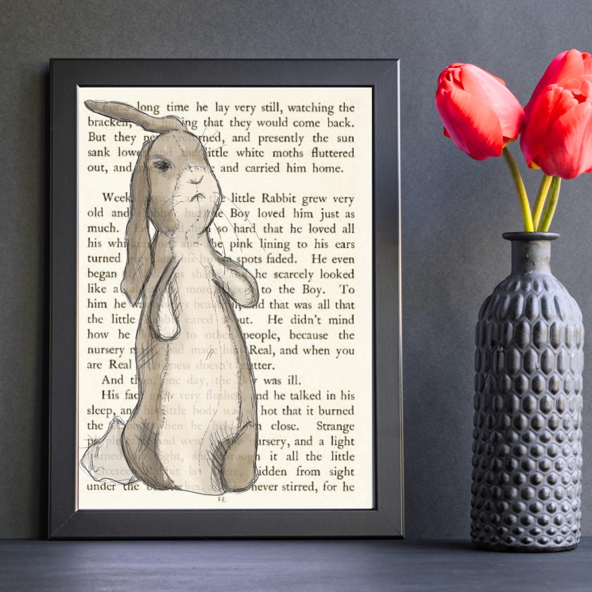The Velveteen Rabbit Inspired A4 Print, Book Art, Nursery Wall Decor, Literature Poster