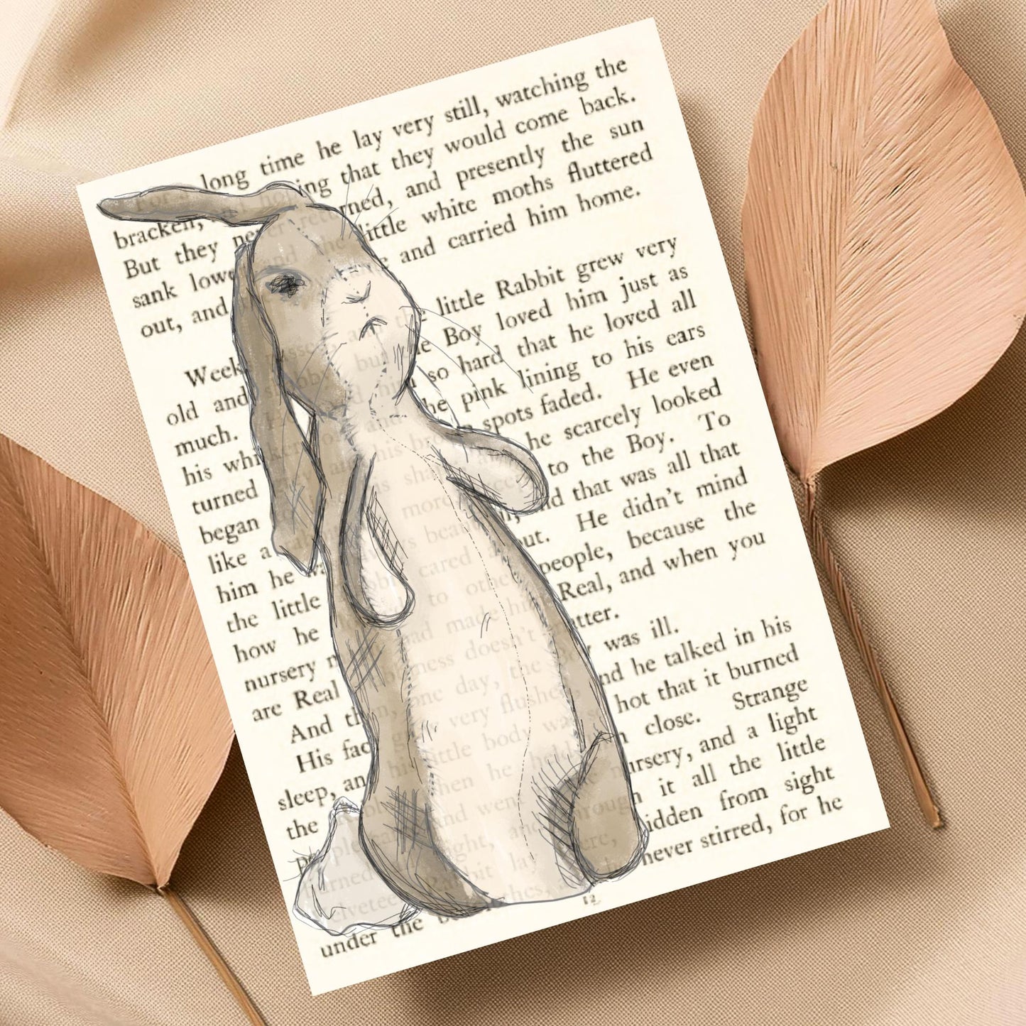 The Velveteen Rabbit Inspired A4 Print, Book Art, Nursery Wall Decor, Literature Poster