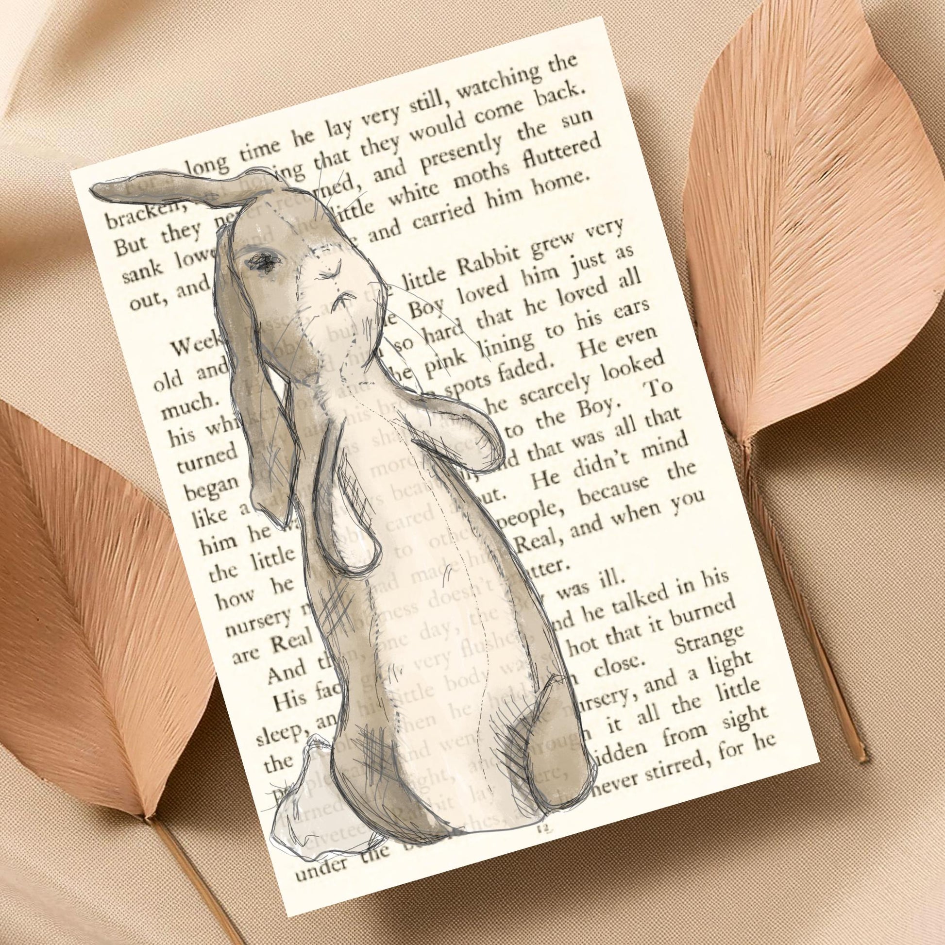 The Velveteen Rabbit Inspired A4 Print, Book Art, Nursery Wall Decor, Literature Poster
