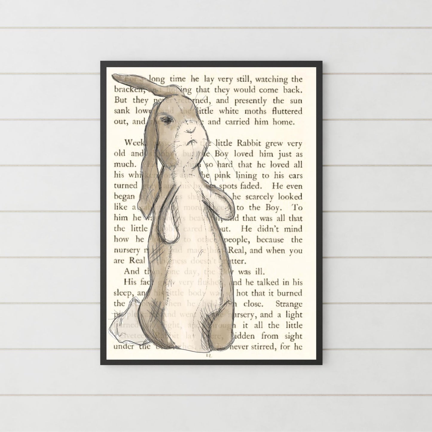 The Velveteen Rabbit Inspired A4 Print, Book Art, Nursery Wall Decor, Literature Poster