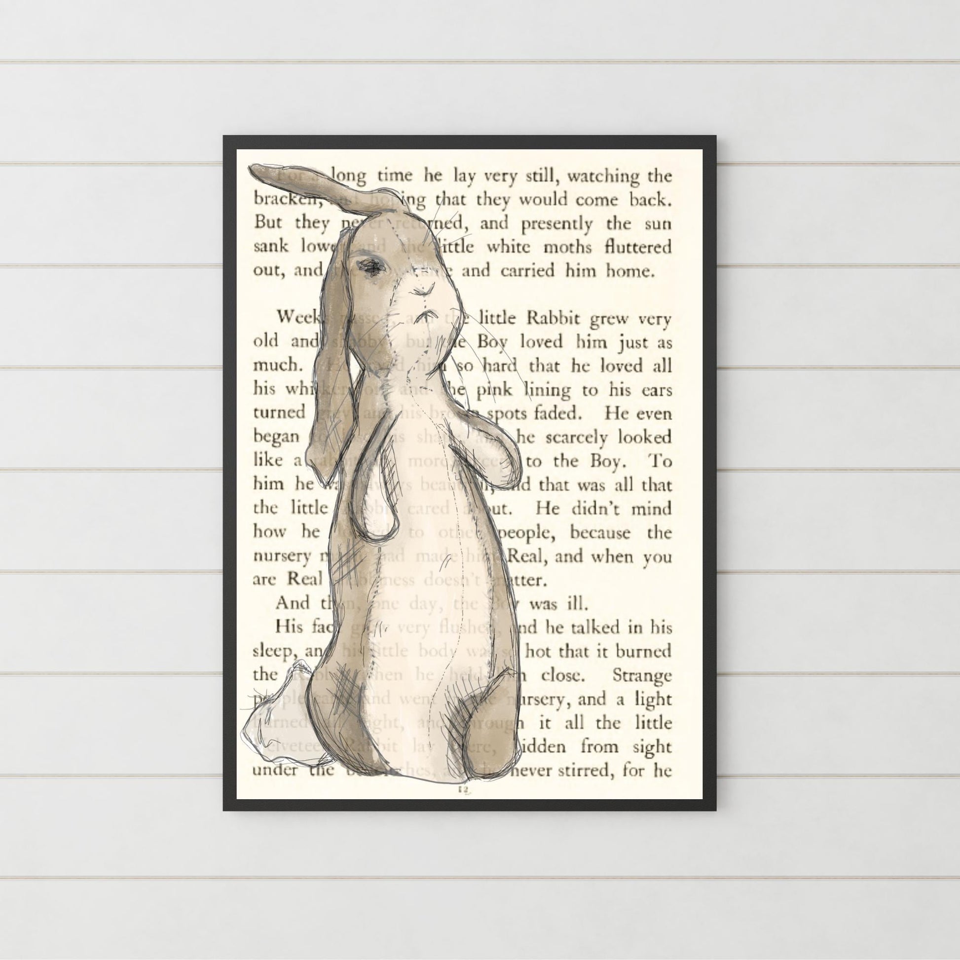 The Velveteen Rabbit Inspired A4 Print, Book Art, Nursery Wall Decor, Literature Poster