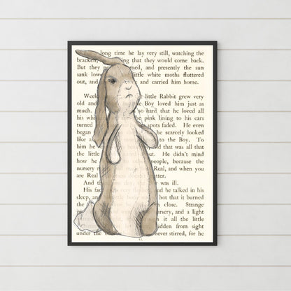 The Velveteen Rabbit Inspired A4 Print, Book Art, Nursery Wall Decor, Literature Poster