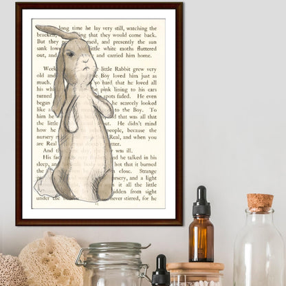 The Velveteen Rabbit Inspired A4 Print, Book Art, Nursery Wall Decor, Literature Poster