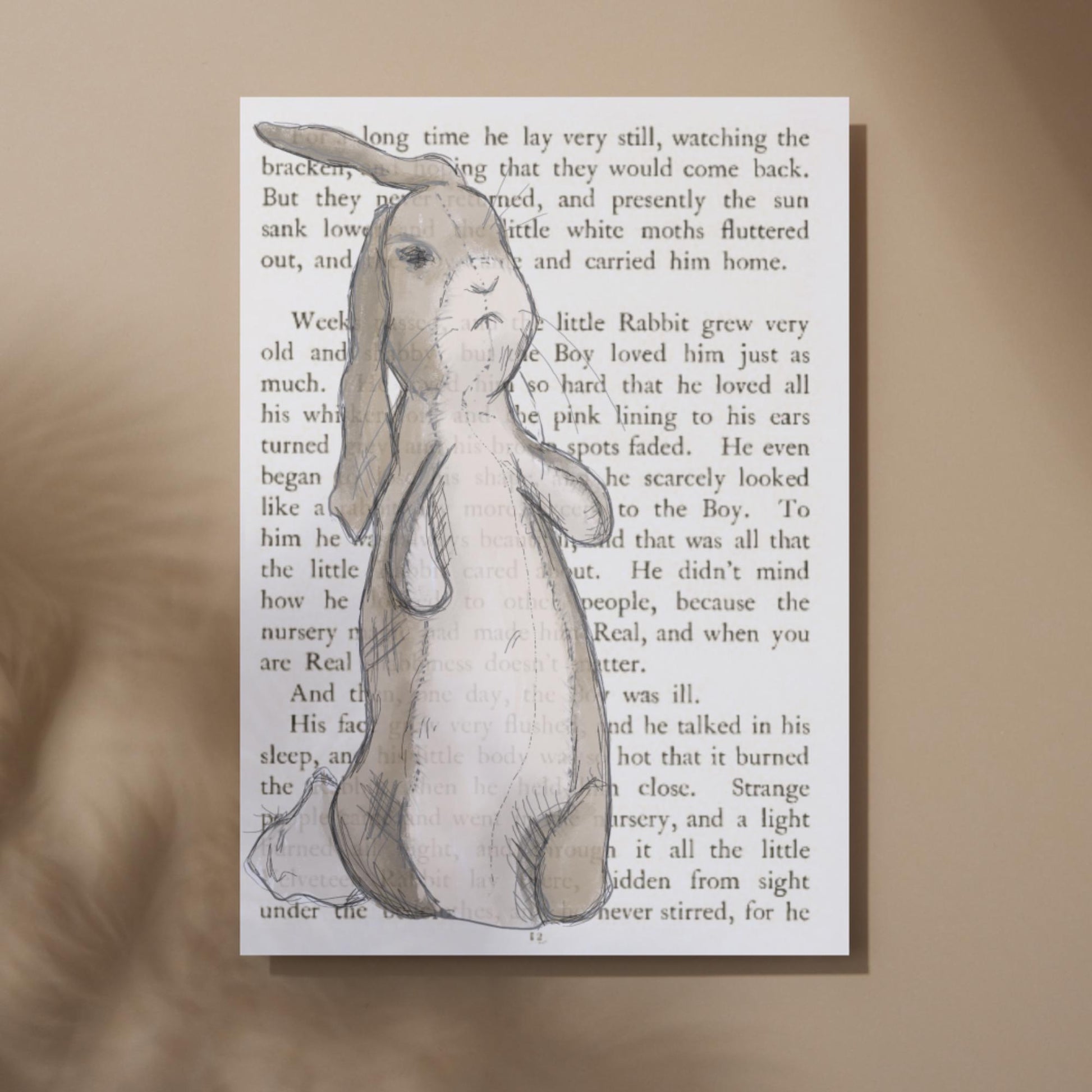 The Velveteen Rabbit Inspired A4 Print, Book Art, Nursery Wall Decor, Literature Poster