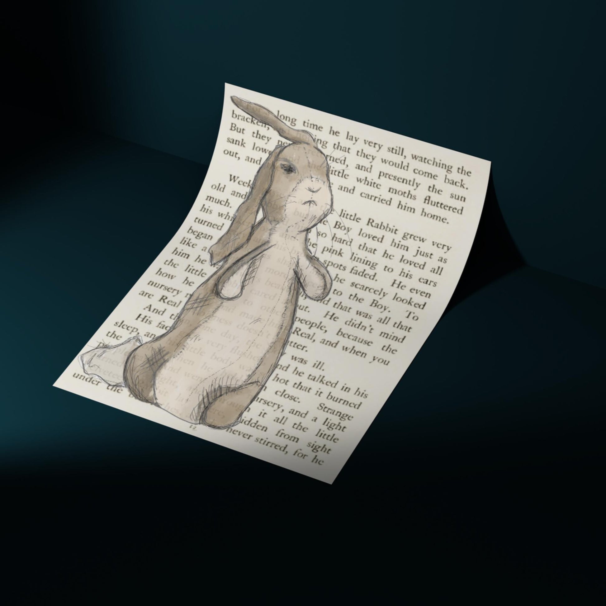 The Velveteen Rabbit Inspired A4 Print, Book Art, Nursery Wall Decor, Literature Poster