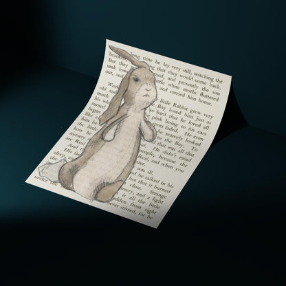 The Velveteen Rabbit Inspired A4 Print, Book Art, Nursery Wall Decor, Literature Poster