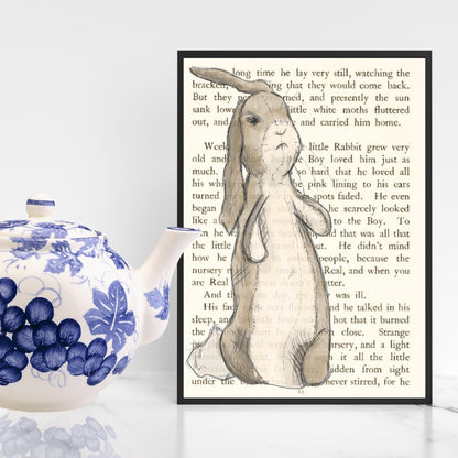 The Velveteen Rabbit Inspired A4 Print, Book Art, Nursery Wall Decor, Literature Poster