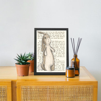 The Velveteen Rabbit Inspired A4 Print, Book Art, Nursery Wall Decor, Literature Poster