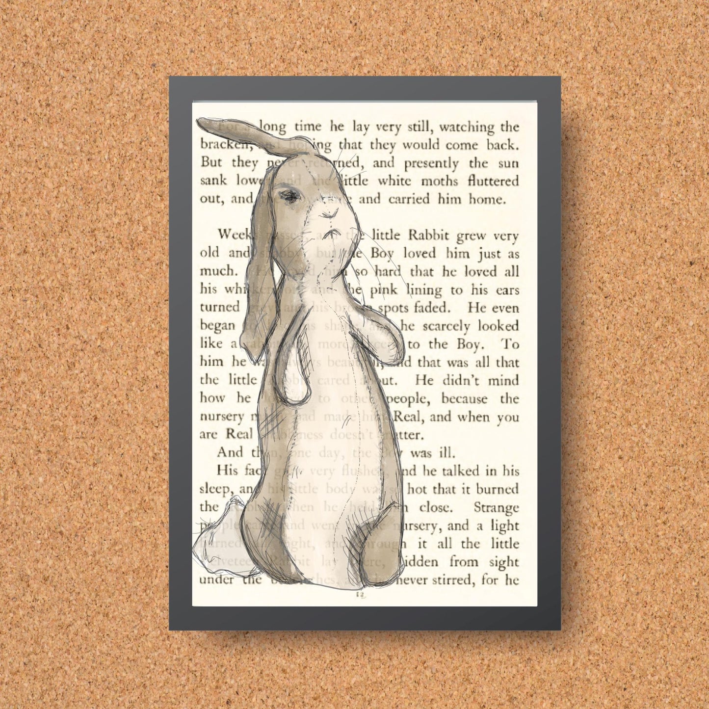 The Velveteen Rabbit Inspired A4 Print, Book Art, Nursery Wall Decor, Literature Poster